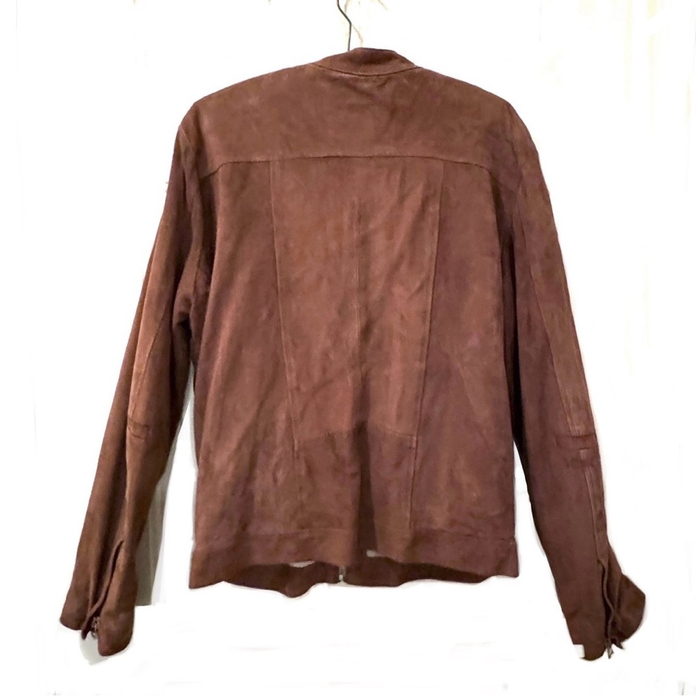 SALE * Vintage Italian Cognac Suede Moto Jacket * EVC - Picture 3 of 10